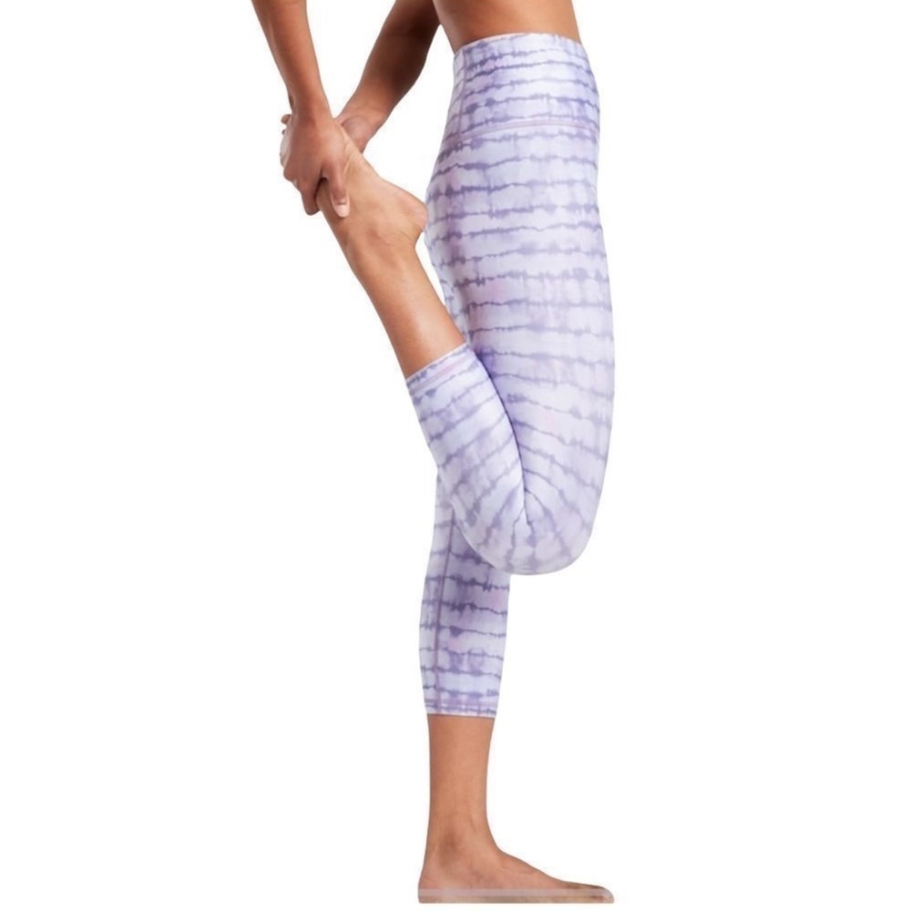 Athleta Elation Printed Capri Purple Tie Dye Womens Small High Rise